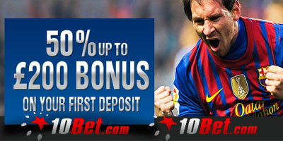New massive Welcome Bonus at 10Bet for the upcoming Euro2012: up to €200 on you first deposit