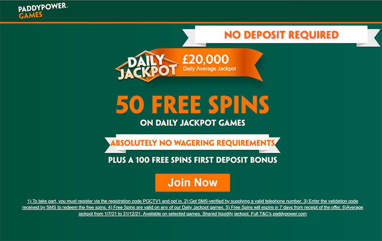 Paddy Power No Deposit Free Spins