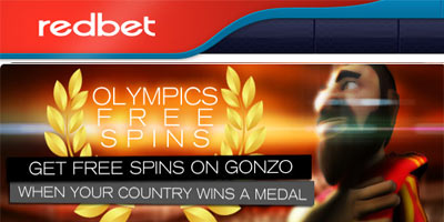 Olympic free spins on Gonzo's Quest slot with Redbet Casino