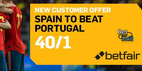 Betfair offer 40/1 Spain to beat Portugal (World Cup enhanced price)