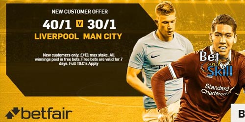 Back 40/1 Liverpool or 30/1 Man City to win when you join Betfair!