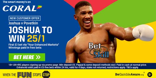 Get 25/1 Joshua to beat Povetkin at Coral + £5 free bet