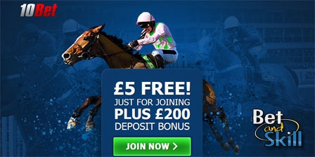 10bet Horse Racing £5 No Deposit Free Bet + £200 Bonus! Exclusive!