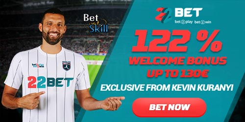 22Bet Betting Bonus 122% Up To €130 or AUD 200!