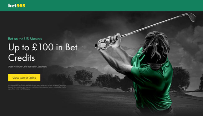 bet365 US Masters Betting Banner
