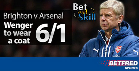 Betfred offer 6/1 Wenger to wear a coat during Brighton v Arsenal (FA Cup - 25.1.2015)