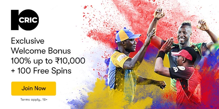 10CRIC Welcome Offer ₹10,000 Bonus + 100 Free Spins!
