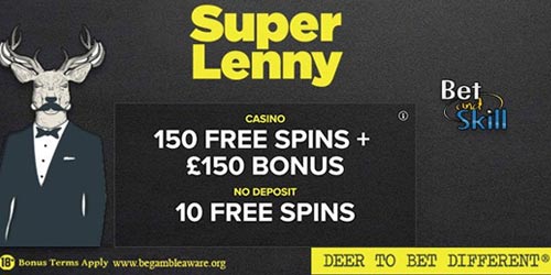 Get 10 Free Spins at SuperLenny Casino - No Deposit!