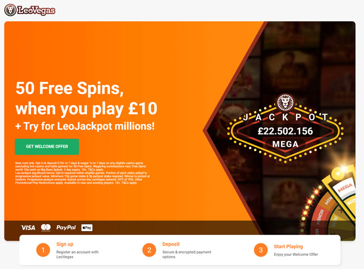 Leo Vegas Casino bonus leovegas free spins no deposit
