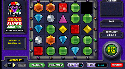 Play Bejeweled, win amazing jackpots up to 20.000 coins