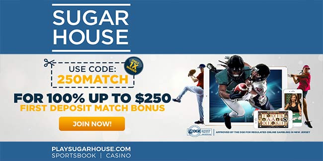 SugarHouse $250 Bonus For Sportsbook & Casino (Promo Code: 250MATCH)